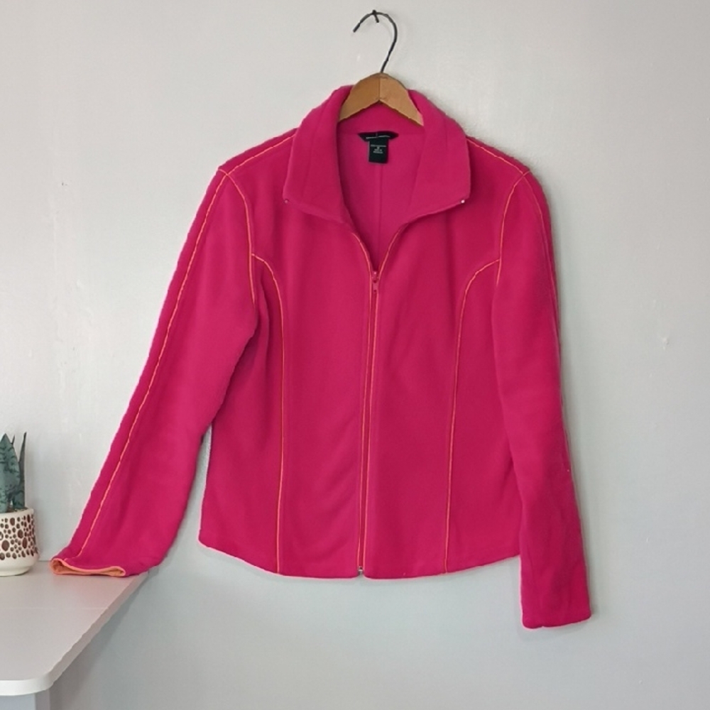 Moda International Pink Coral Fleece Jacket  Women’s Medium, Full Zip